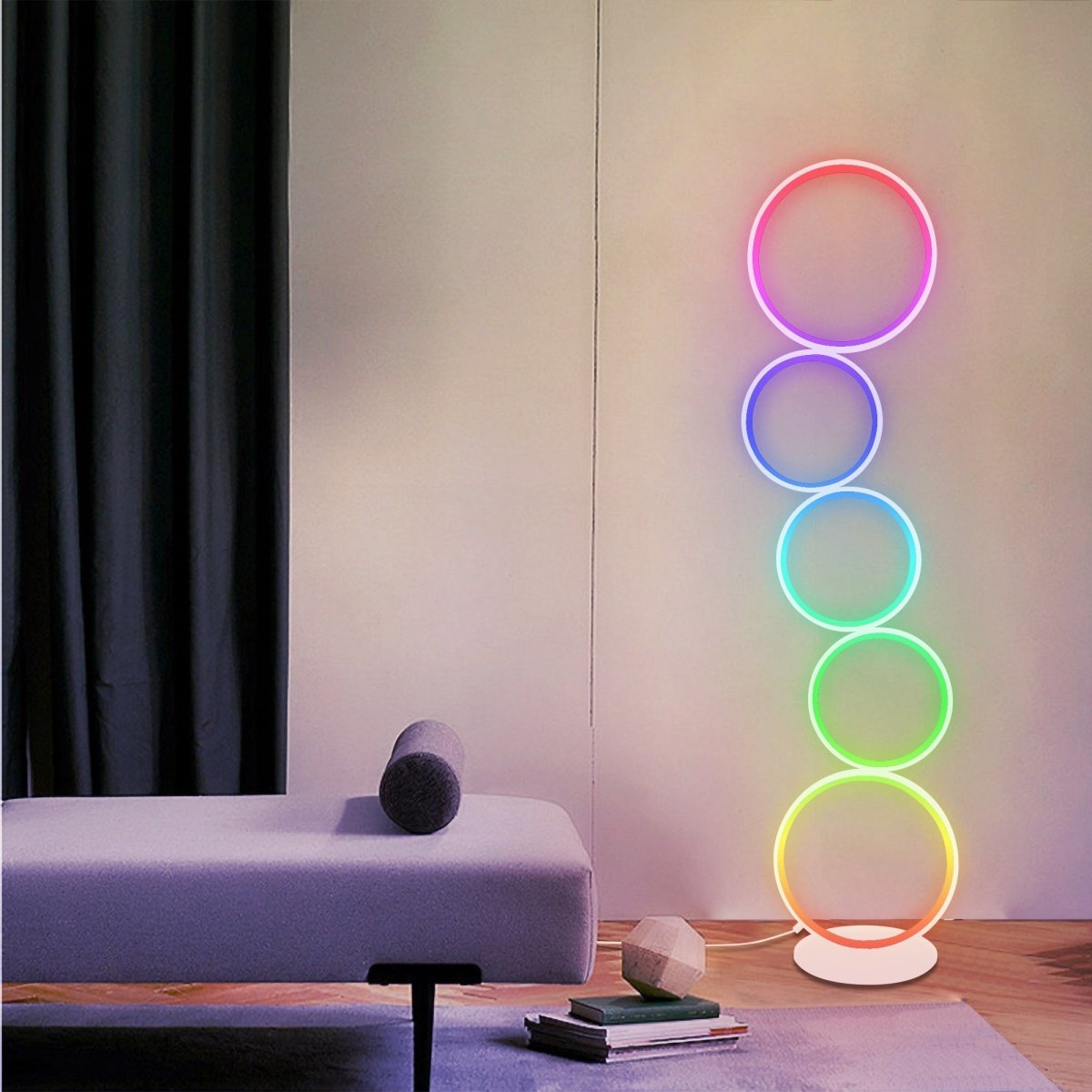 RGB Color Minimalist Circular Floor Lamp - Cosas y Punto