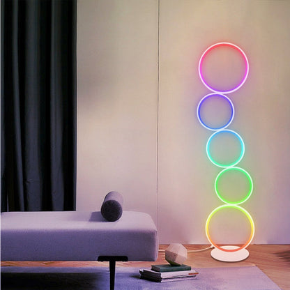 RGB Color Minimalist Circular Floor Lamp - Cosas y Punto