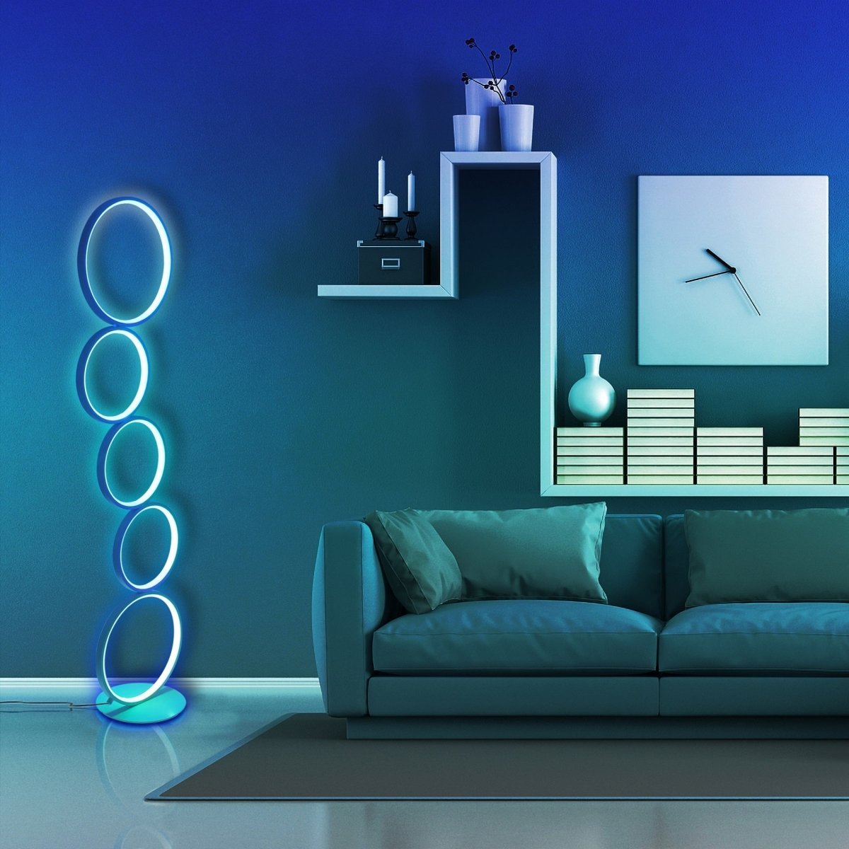 RGB Color Minimalist Circular Floor Lamp - Cosas y Punto