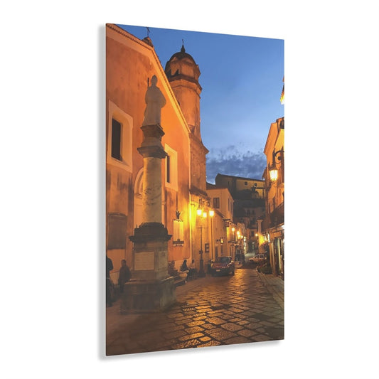 Sarconi, Italy at night on Acrylic Glass Wall Art - Cosas y Punto