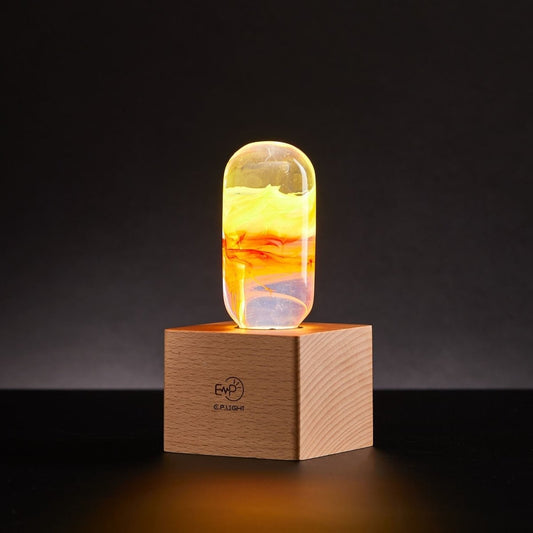 Table Lamp with Resin LED Lightbulb - Flame - Cosas y Punto