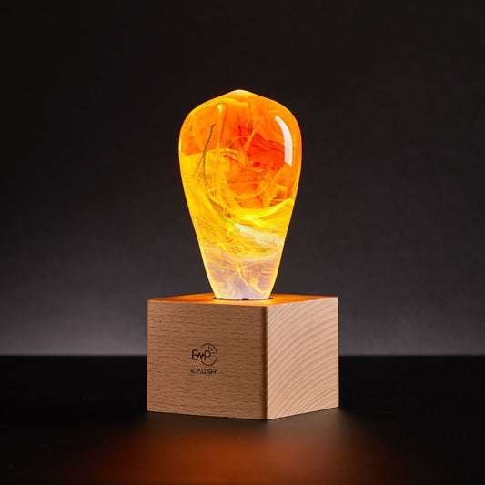 Table Lamp with Resin LED Lightbulb - Nebula - Cosas y Punto
