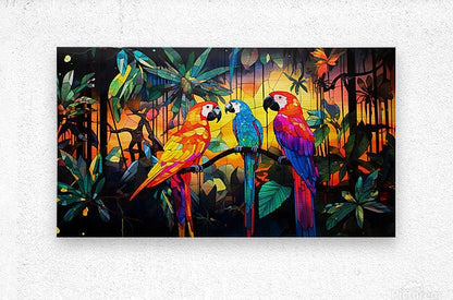 Tropical Rainforest Trio of Parrots - Cosas y Punto