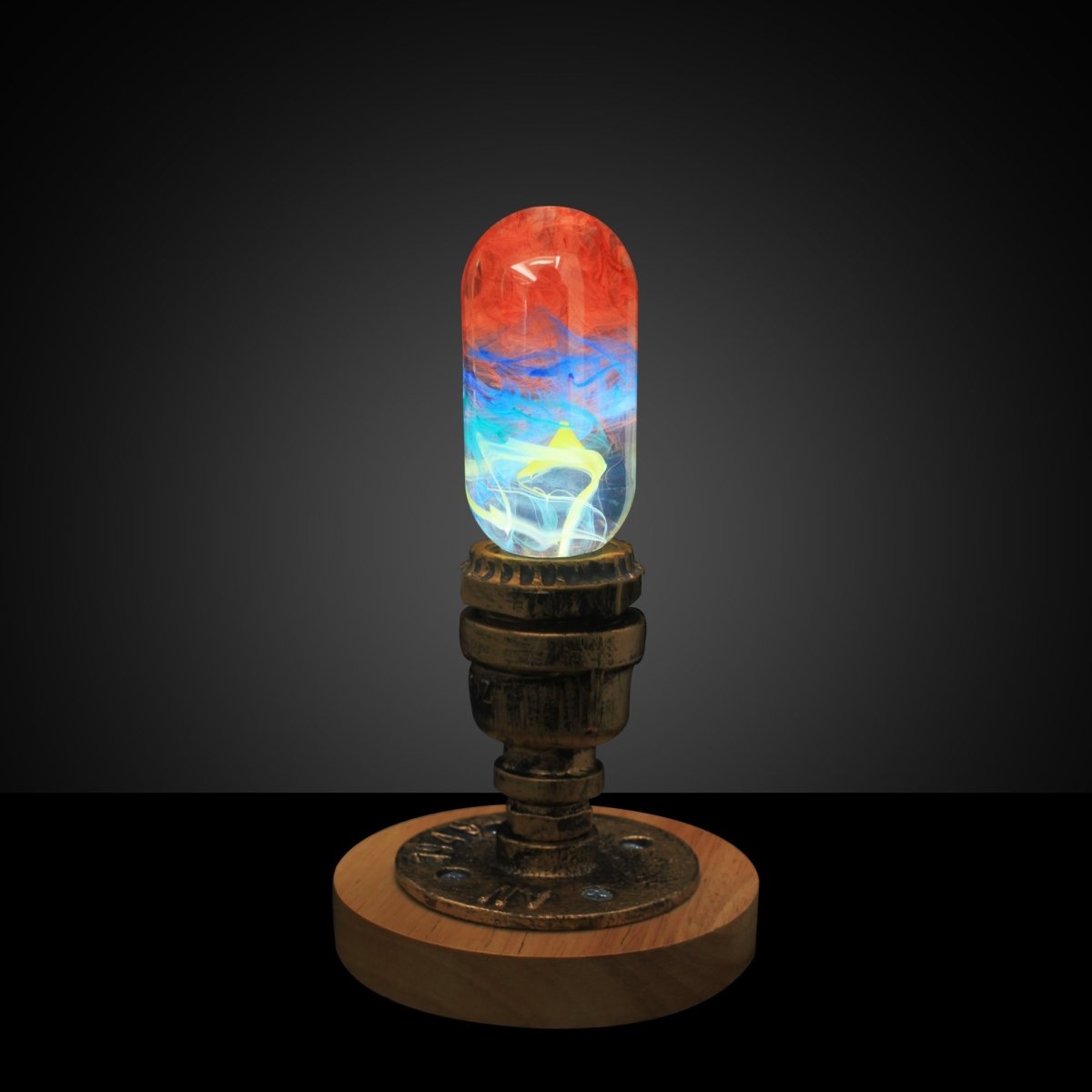 Vintage Retro Light Base with Resin LED Lightbulb - Cosas y Punto