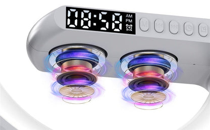 Wireless Charging Color Desk Lamp Alarm Clock with Bluetooth Speaker - Cosas y Punto