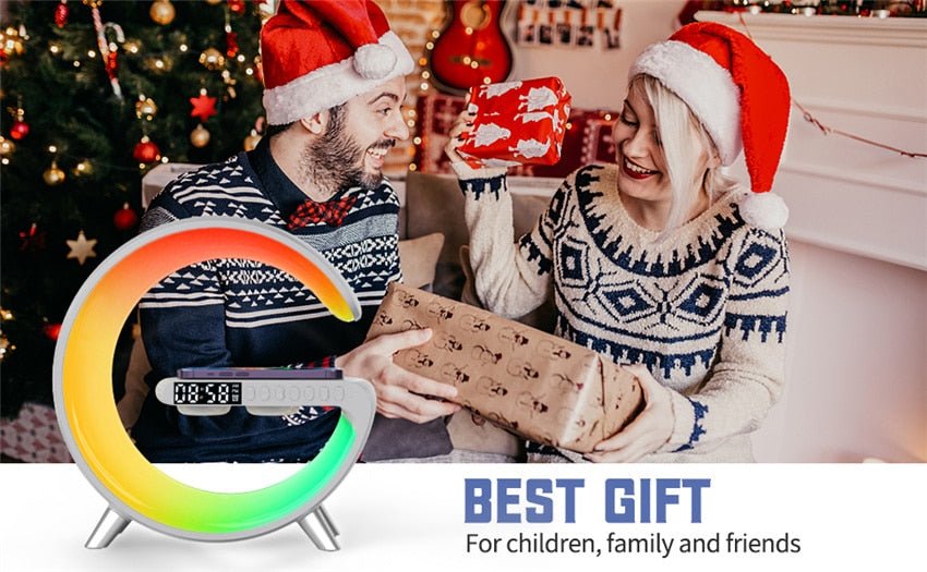 Wireless Charging Color Desk Lamp Alarm Clock with Bluetooth Speaker - Cosas y Punto