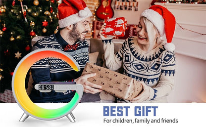 Wireless Charging Color Desk Lamp Alarm Clock with Bluetooth Speaker - Cosas y Punto