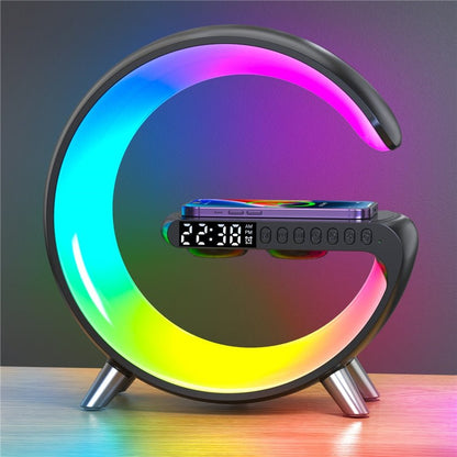 Wireless Charging Color Desk Lamp Alarm Clock with Bluetooth Speaker - Cosas y Punto