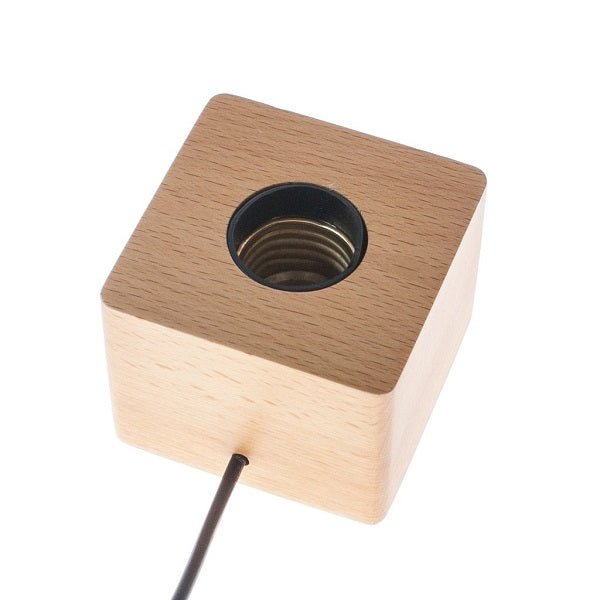 Wood light base with screw socket - Cosas y Punto