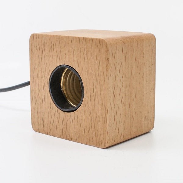 Wood light base with screw socket - Cosas y Punto